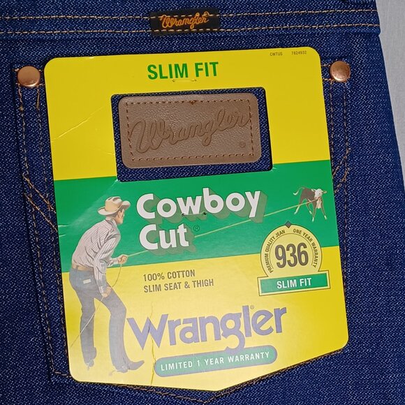 Wrangler Cowboy Cut Seat and Thigh Fit Jeans Mens 32x40 Slim 936 Western Rodeo - Picture 7 of 9